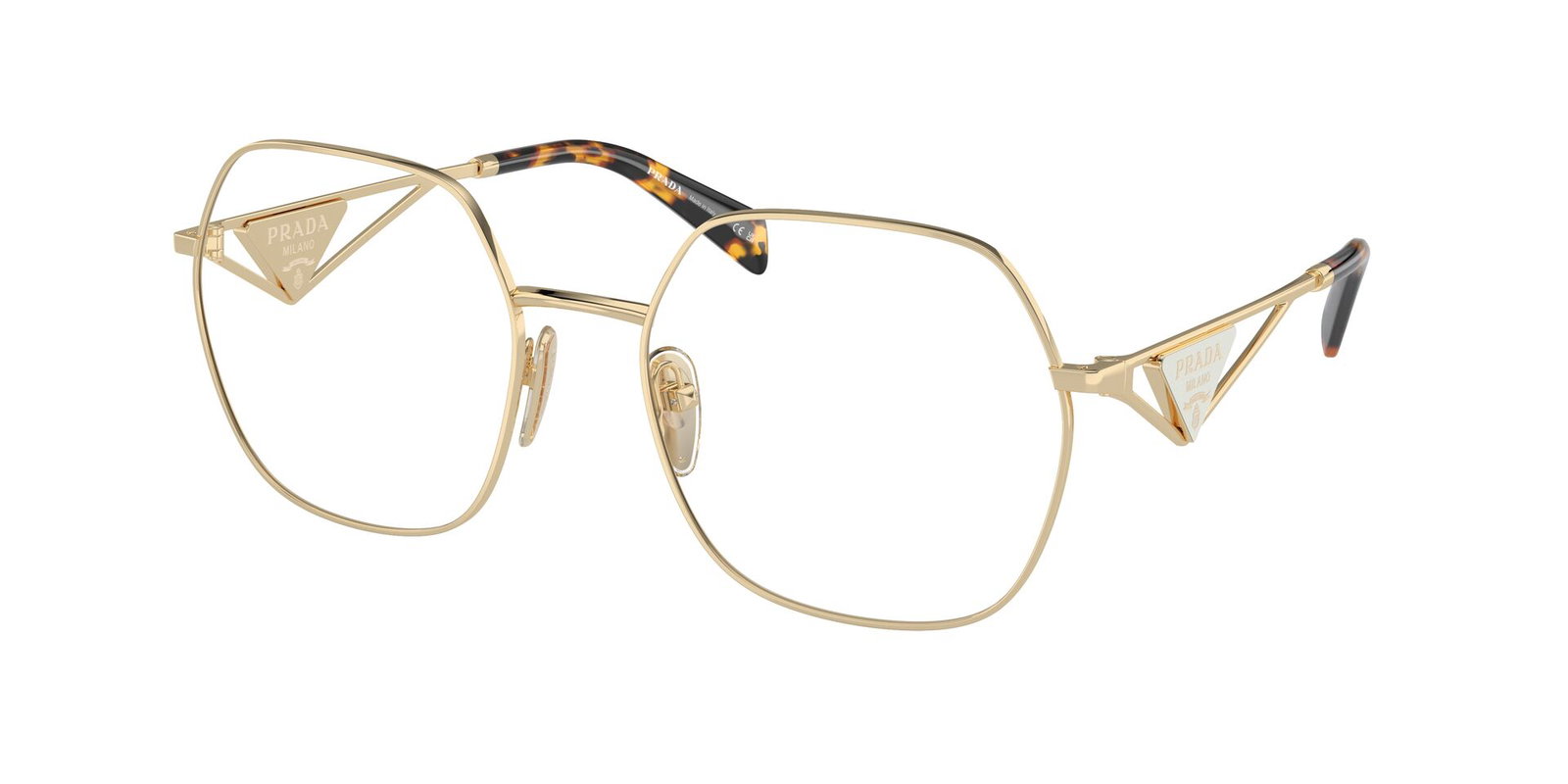 Prada PR 59ZV 1511O1 – Mehreckige Damenbrille Hellgold Metall